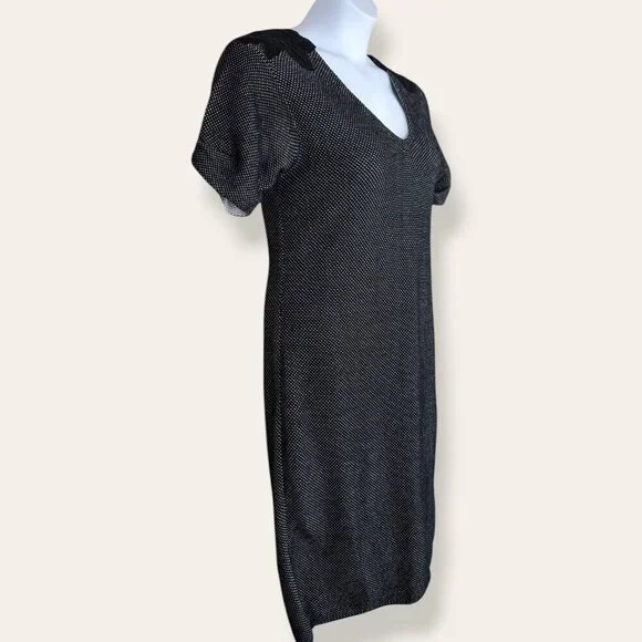 Strenesse B&W Knit Short Sleeve Dress - Picture 2 of 9